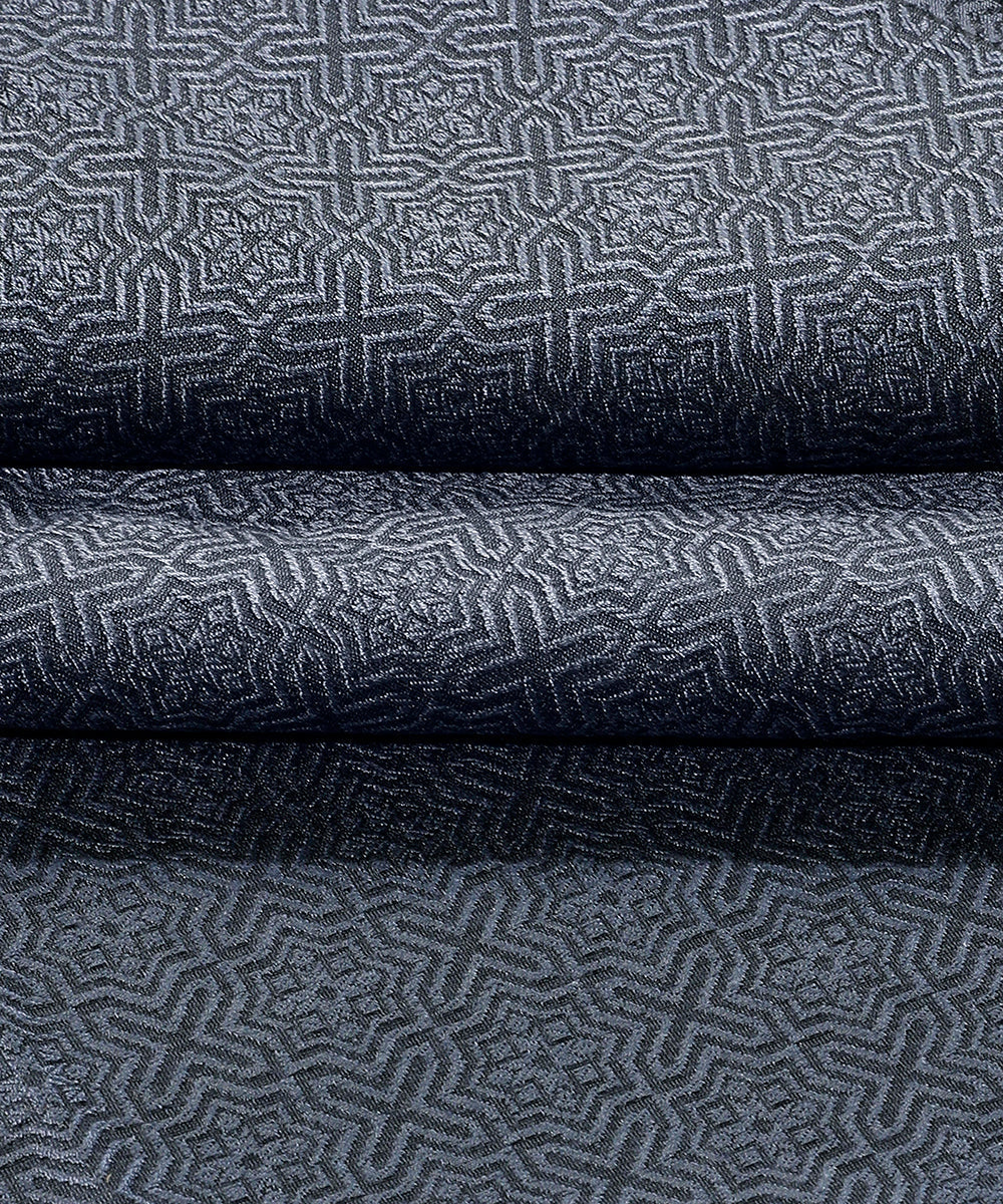 Dark_Blue_Handloom_Menswear_Satin_Silk_Kurta_And_Cotton_Silk_Pants_Fabric_WeaverStory_04