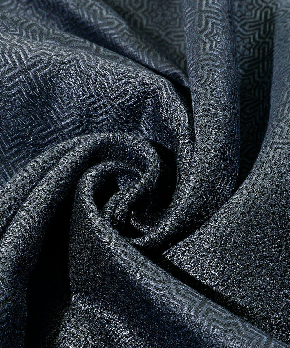 Dark_Blue_Handloom_Menswear_Satin_Silk_Kurta_And_Cotton_Silk_Pants_Fabric_WeaverStory_05