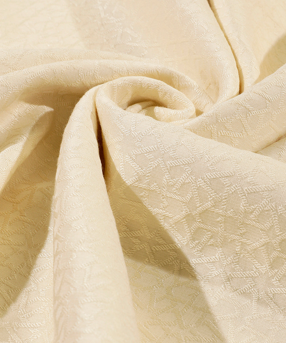 Cream_Handloom_Menswear_Satin_Silk_Kurta_With_Bootis_And_Cotton_Silk_Pants_Fabric_WeaverStory_05