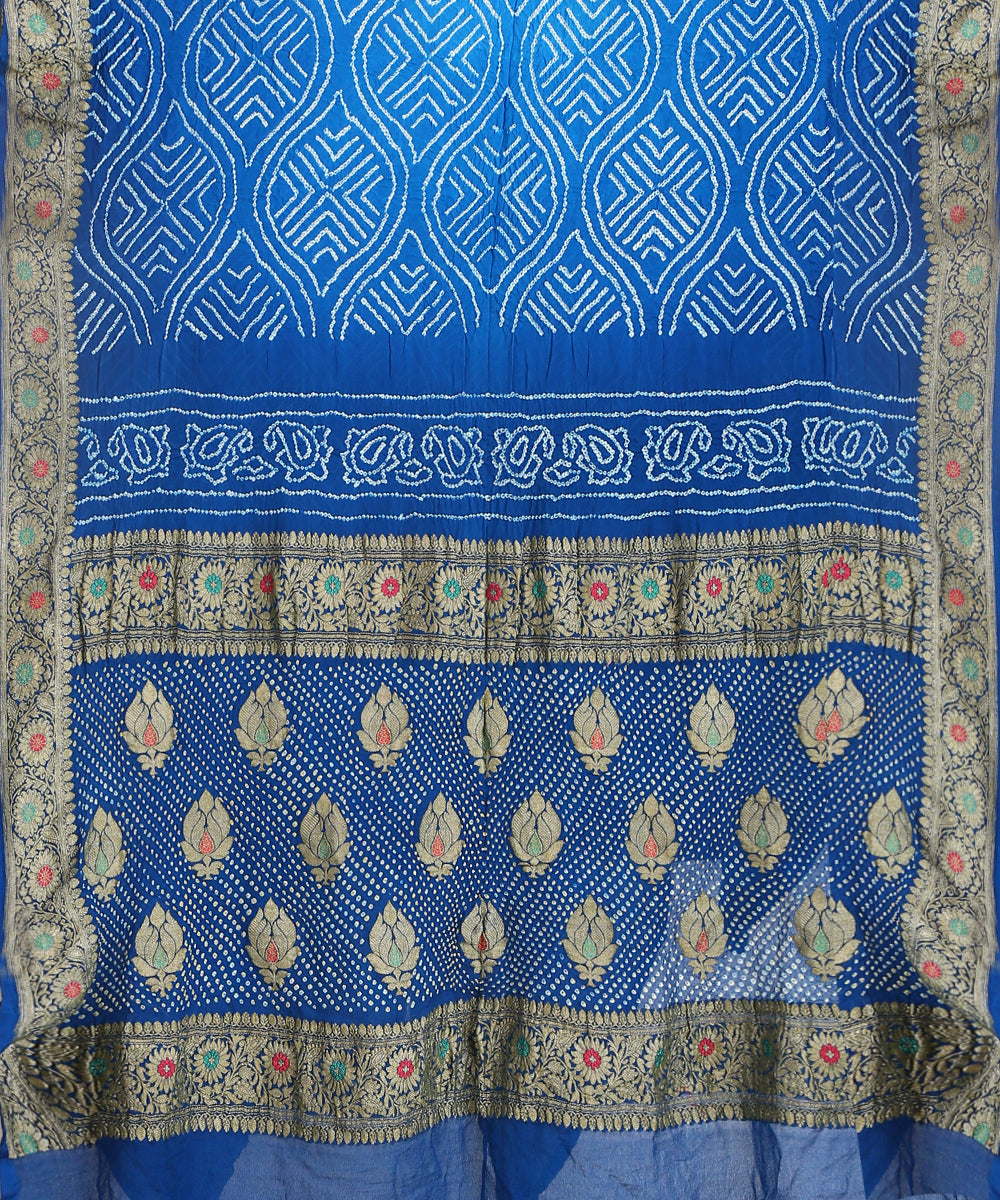 Handloom_Blue_Pure_Georgette_Bandhani_Saree_With_Zari_WeaverStory_03