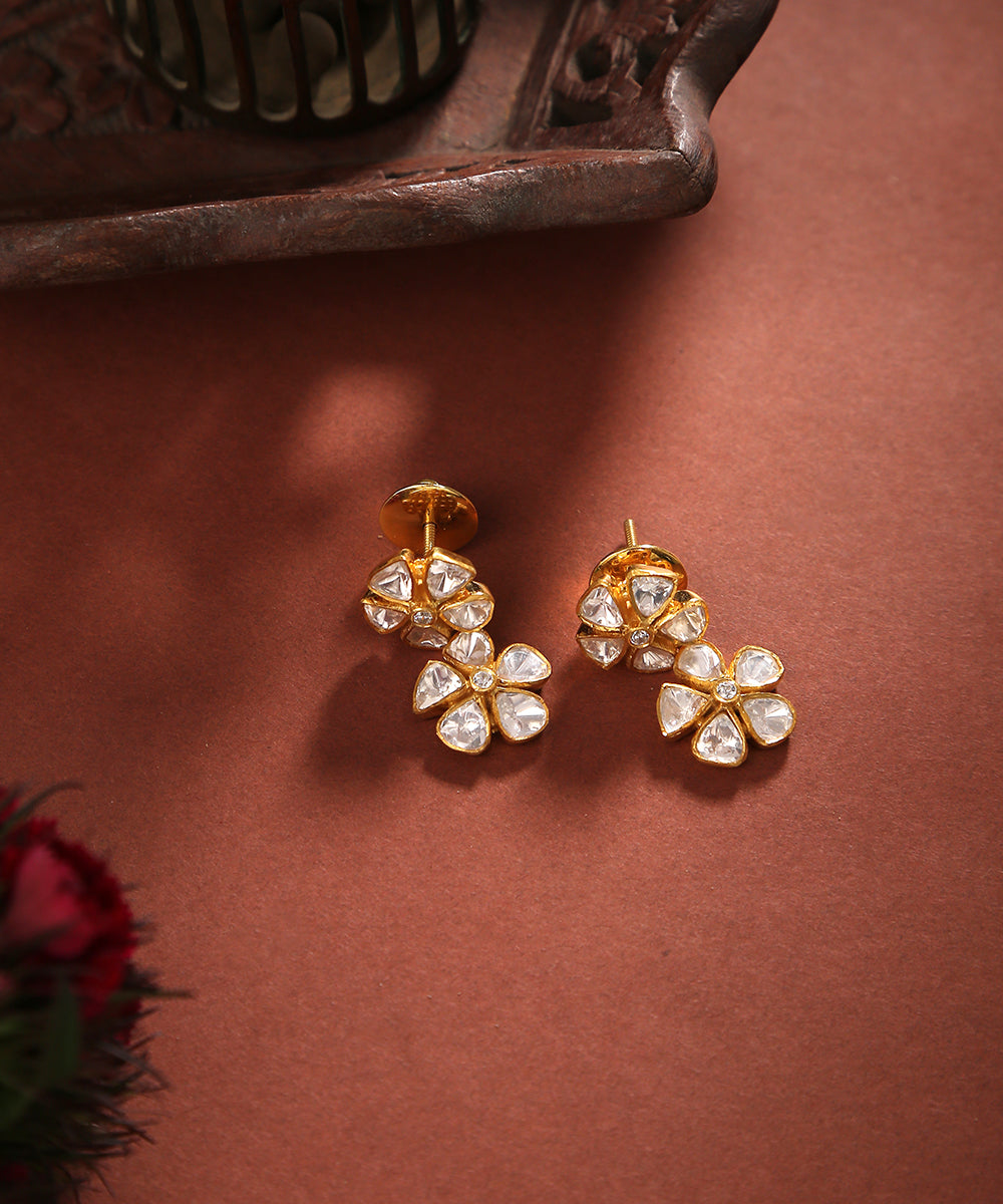 Dilnaaz_Moissanite_Polki_Pure_Silver_Handcrafted_Earring_WeaverStory_01