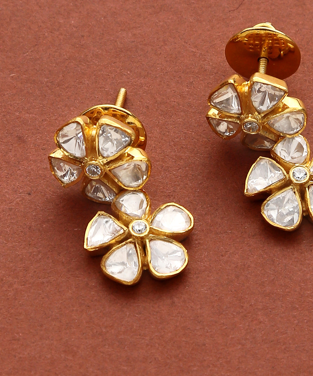 Dilnaaz_Moissanite_Polki_Pure_Silver_Handcrafted_Earring_WeaverStory_03