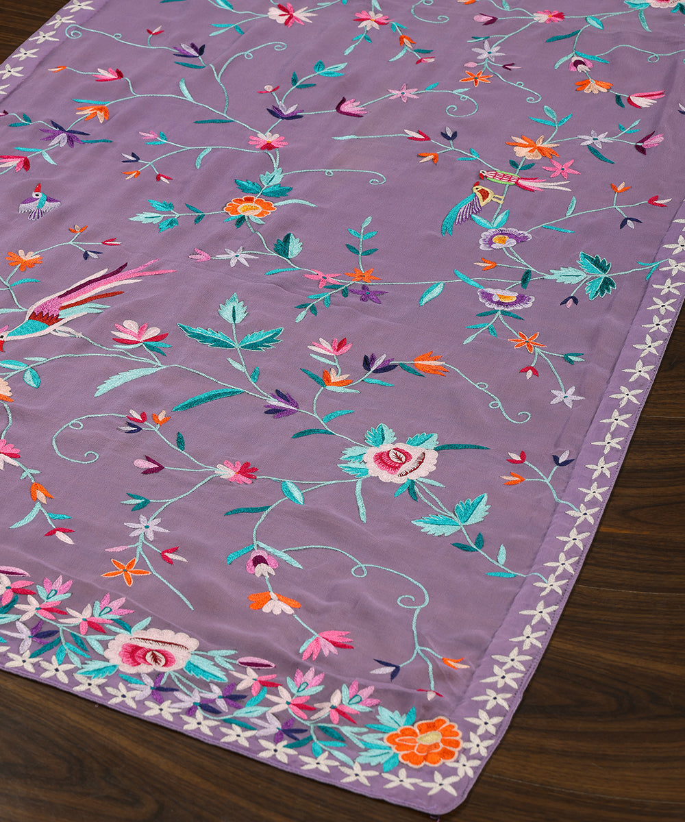 Move_Handloom_Georgette_Parsi_Gara_Stole_With_All_Over_Embroidered_Floral_Jaal_And_Bird_Motifs_WeaverStory_03
