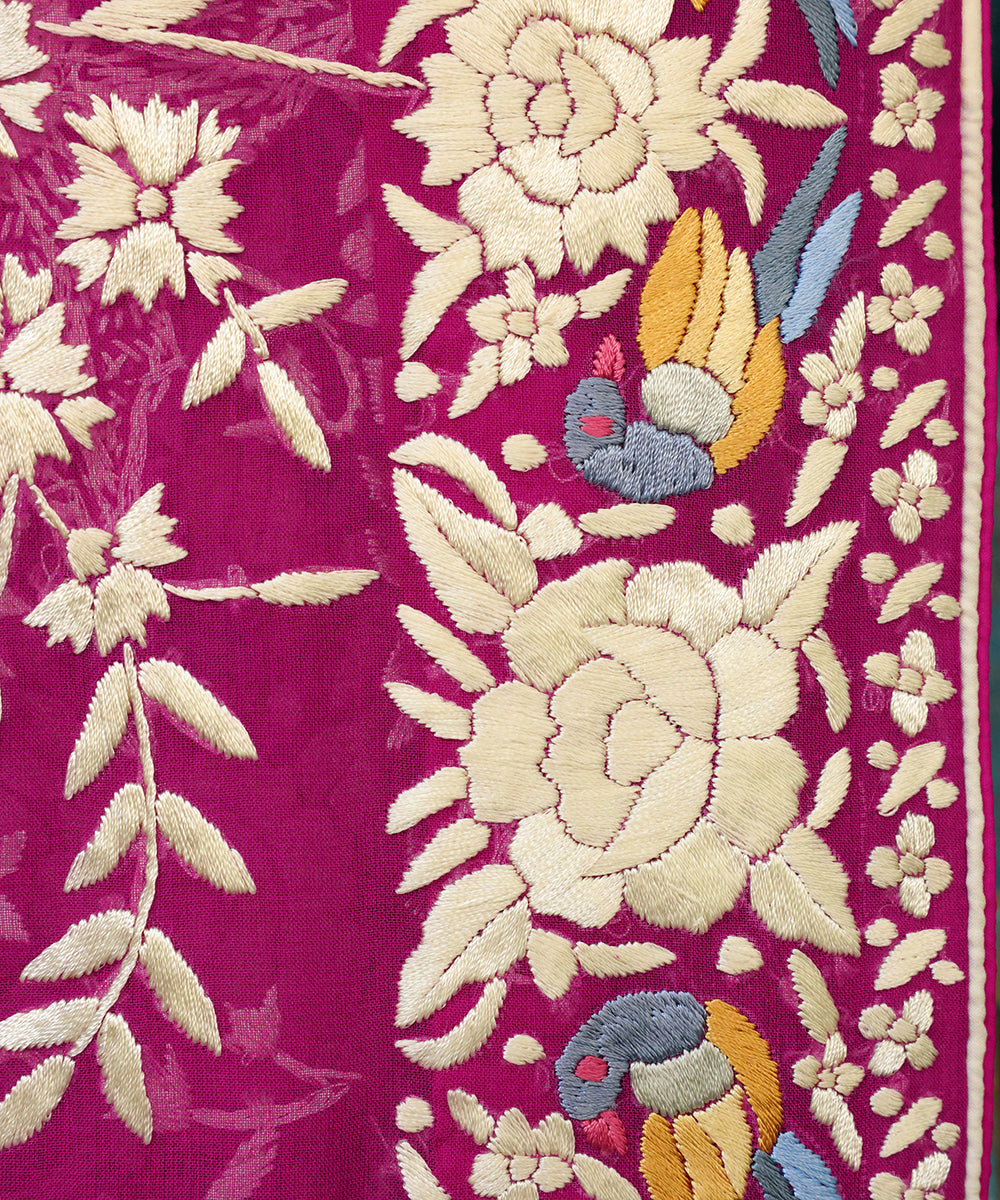 Wine_Handloom_Georgette_Parsi_Gara_Dupatta_With_Embroidered_Rose_Jaal_WeaverStory_05