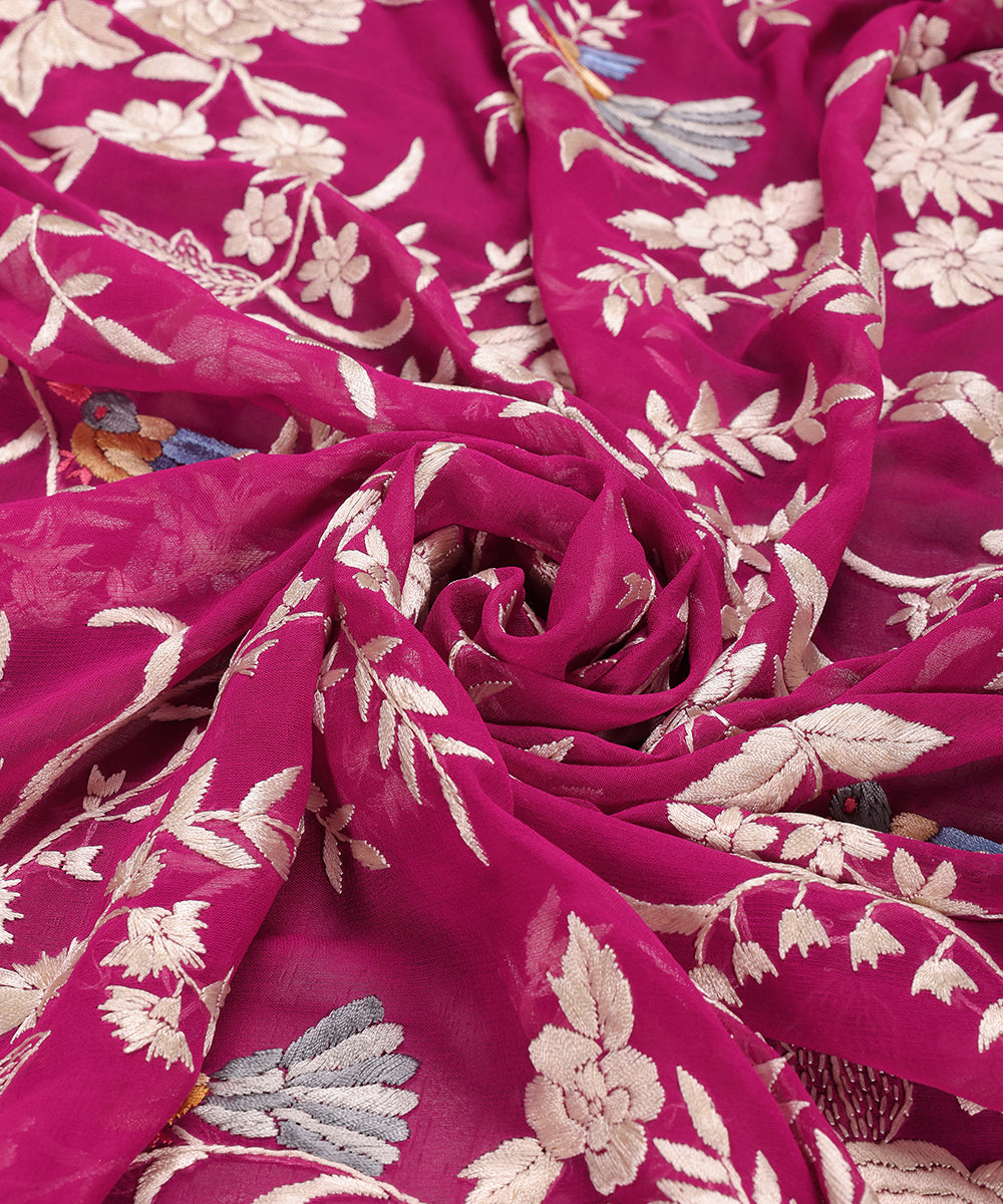 Wine_Handloom_Georgette_Parsi_Gara_Dupatta_With_Embroidered_Rose_Jaal_WeaverStory_06