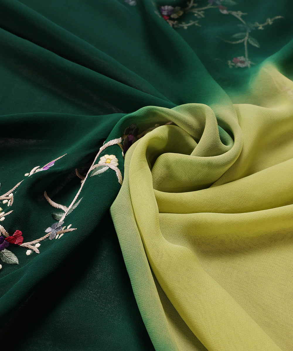 Green_Handloom_Georgette_Parsi_Gara_Dupatta_With_Embroidered_Leaf,_Flower_And_Bird_Motifs_WeaverStory_06