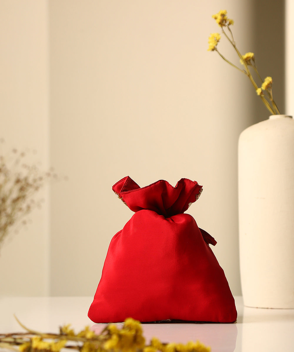 Maroon_Crepe_Single_Side_Embroidered_Parsi_Gara_Potli_With_Saras_Pattern_WeaverStory_02