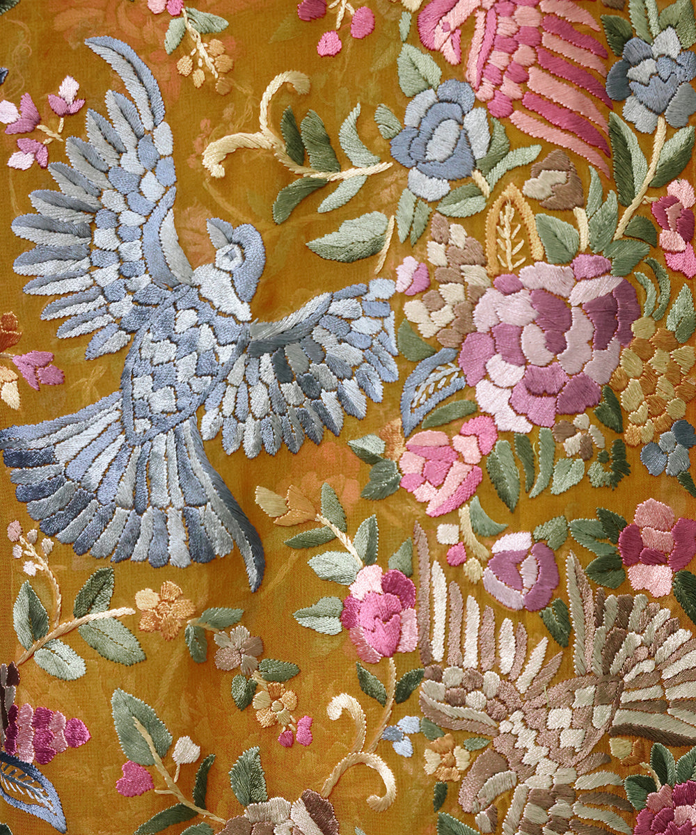 Mustard_Handloom_Georgette_Parsi_Gara_Dupatta_With_Embroidered_Rose_And_Bird_Motifs_WeaverStory_05
