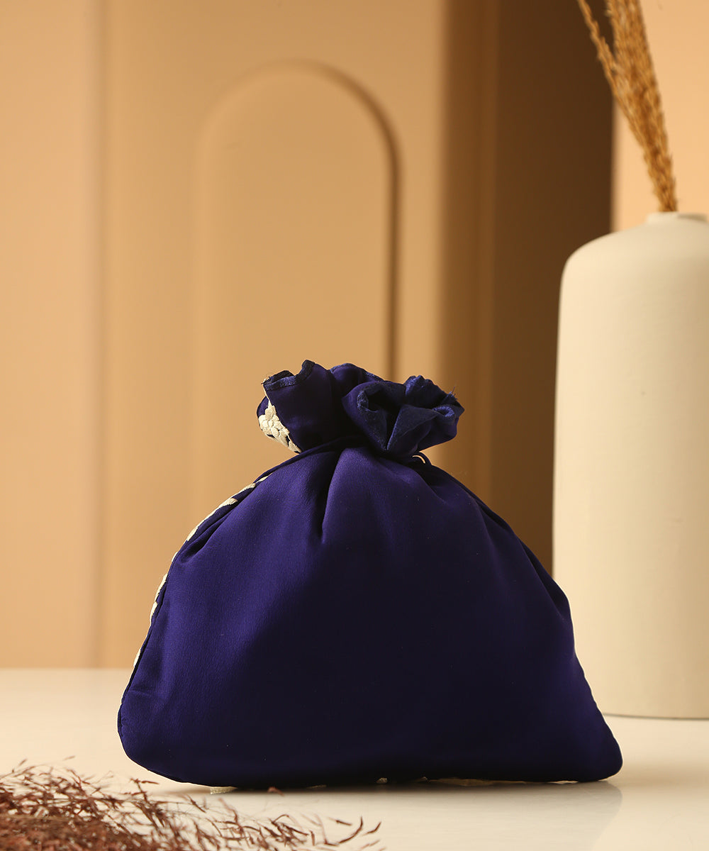 Royal_Blue_Crepe_Single_Side_Hand_Embroidered_Parsi_Gara_Potli_With_Floral_Jaal_WeaverStory_02