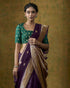 Wine_Handloom_Banarasi_Saree_with_Chand_Boota_and_Lion_Pallu_WeaverStory_01