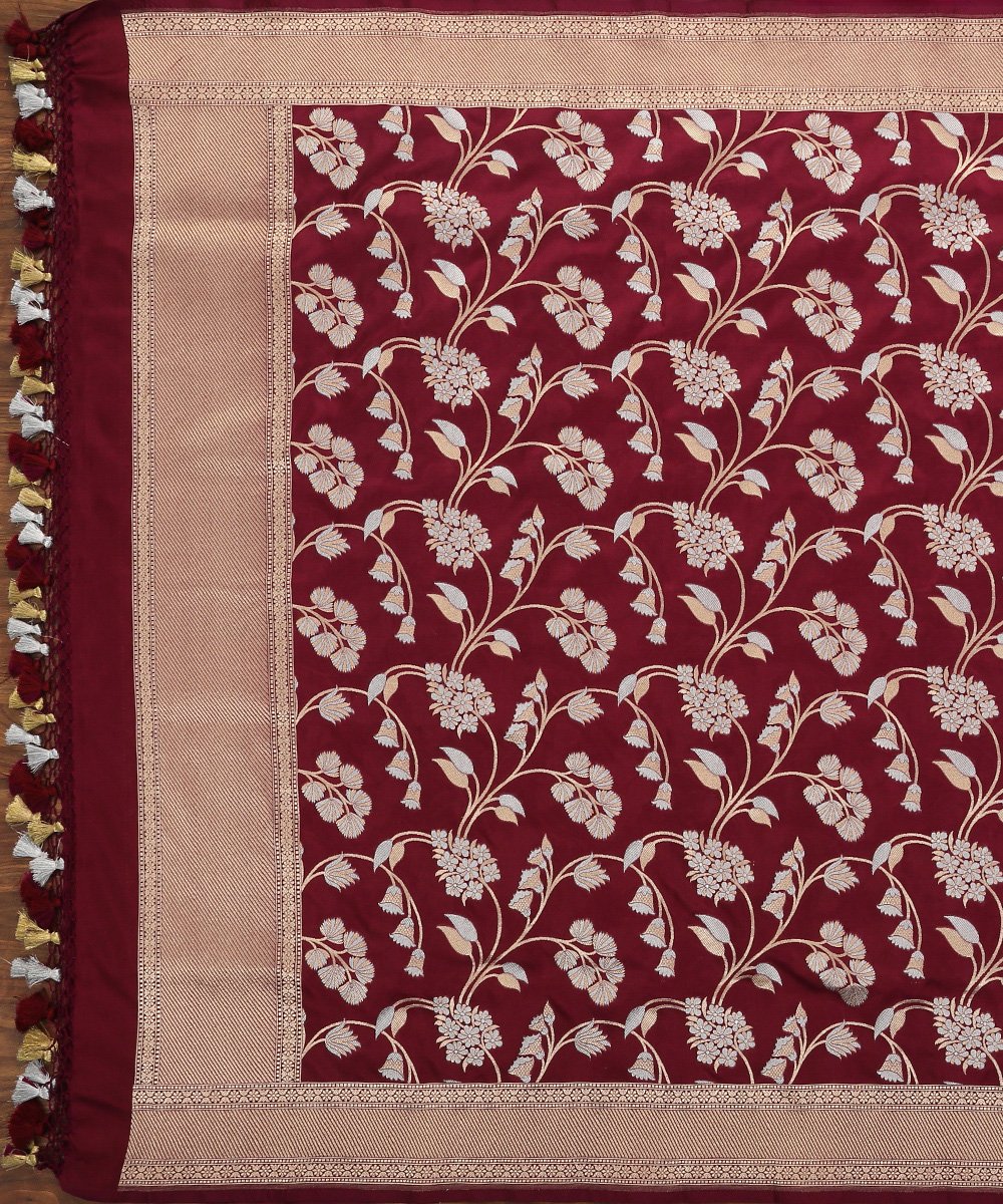 Wine_Handloom_Cutwork_Jangla_Banarasi_Dupatta_in_Pure_Katan_Silk_WeaverStory_02