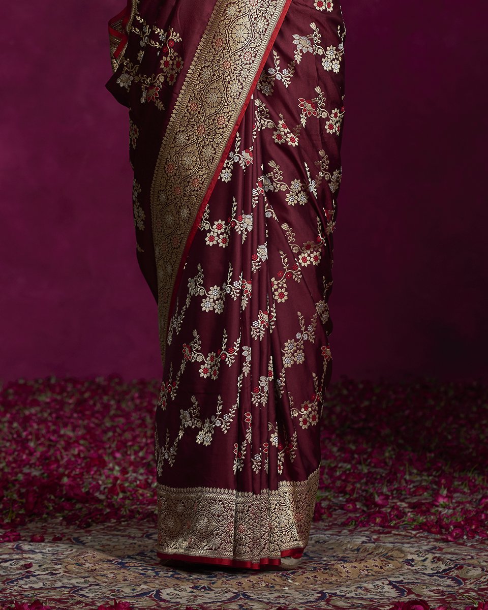 Wine_Handloom_Jangla_Katan_Silk_Banarasi_Saree_with_Meenakari_and_Zari_Work_WeaverStory_04
