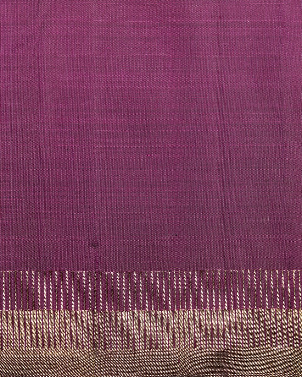 Wine_Handloom_Kanjivaram_Silk_Saree_With_Gold_Zari_Border_WeaverStory_05