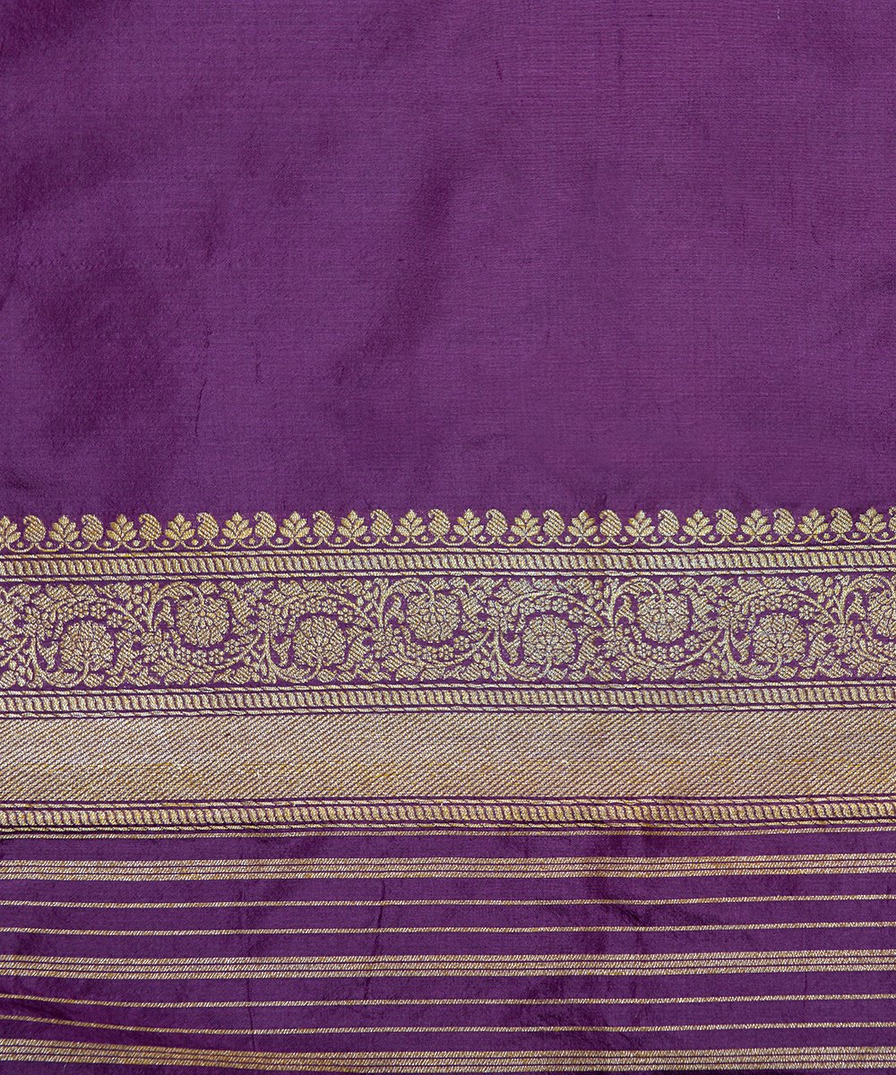 Wine_Handloom_Katan_Silk_Cutwork_Banarasi_Saree_with_Booti_and_Red_Selvedge_WeaverStory_05