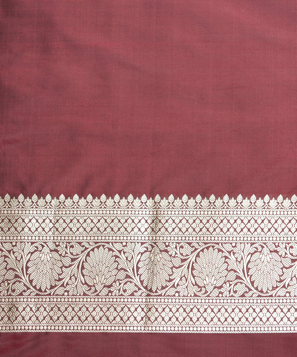 Wine_Handloom_Katan_Silk_Paisley_Banarasi_Saree_with_Boota_WeaverStory_05
