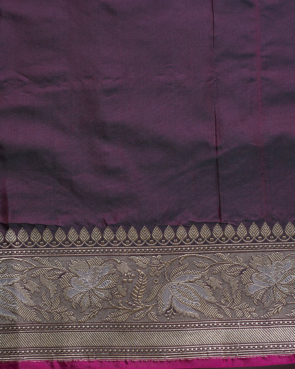 Wine_Katan_Silk_Handloom_Banarasi_Saree_with_Floral_Jaal_and_Tissue_Weft_Border_WeaverStory_05