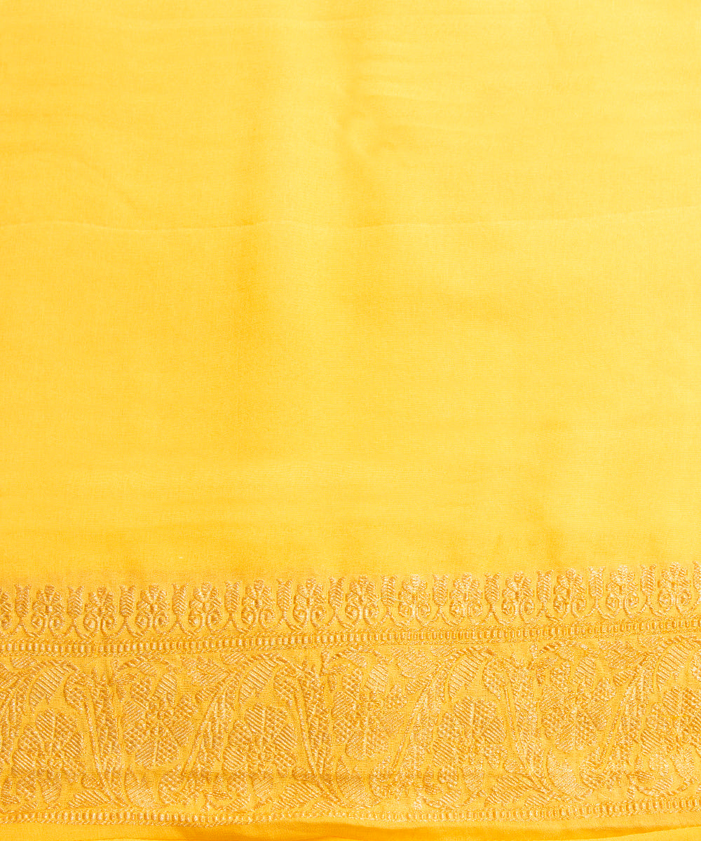 Upasana Kamineni In Yellow Handloom Georgette Kadhwa Banarasi Saree