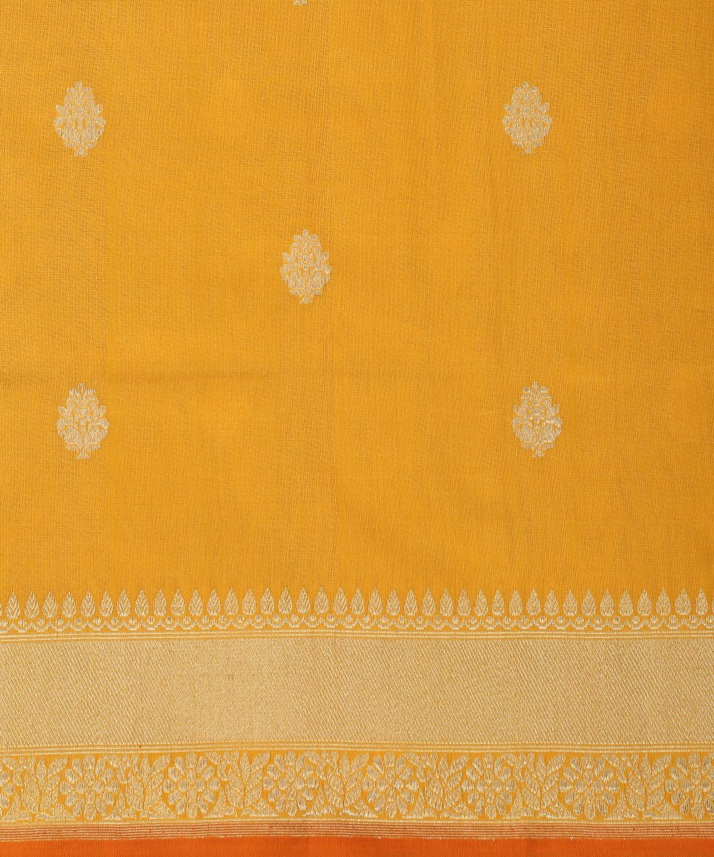 Yellow_Handloom_Pure_Katan_Silk_Kadhwa_Booti_Banarasi_Dupatta_WeaverStory_03