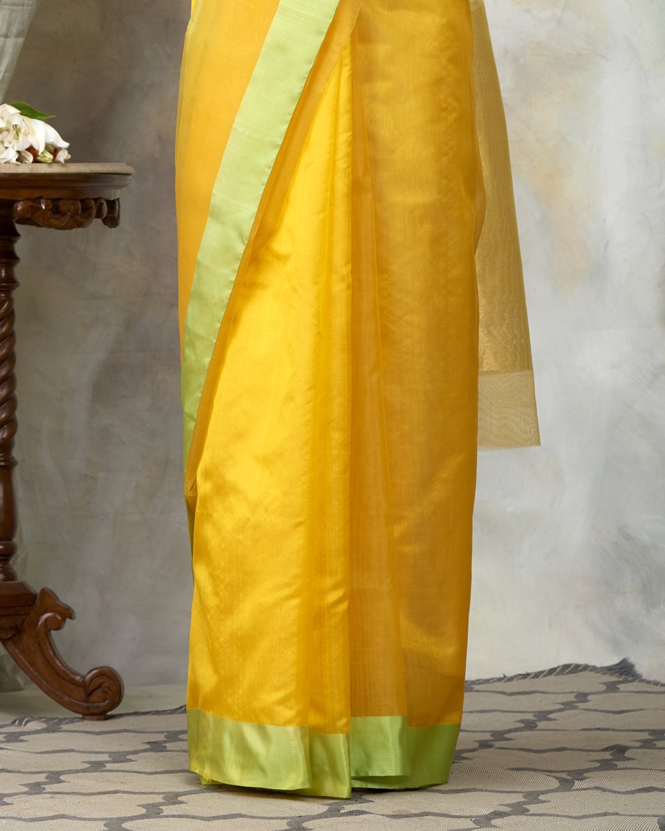 Yellow_Handloom_Dupion_Silk_Chanderi_Saree_with_Organza_Pallu_WeaverStory_04