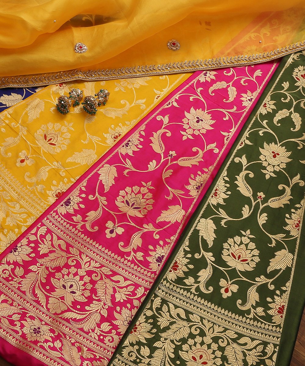 Multicolor_Handloom_Rangkaat_Katan_Silk_Kadhwa_Banarasi_Lehenga_WeaverStory_01