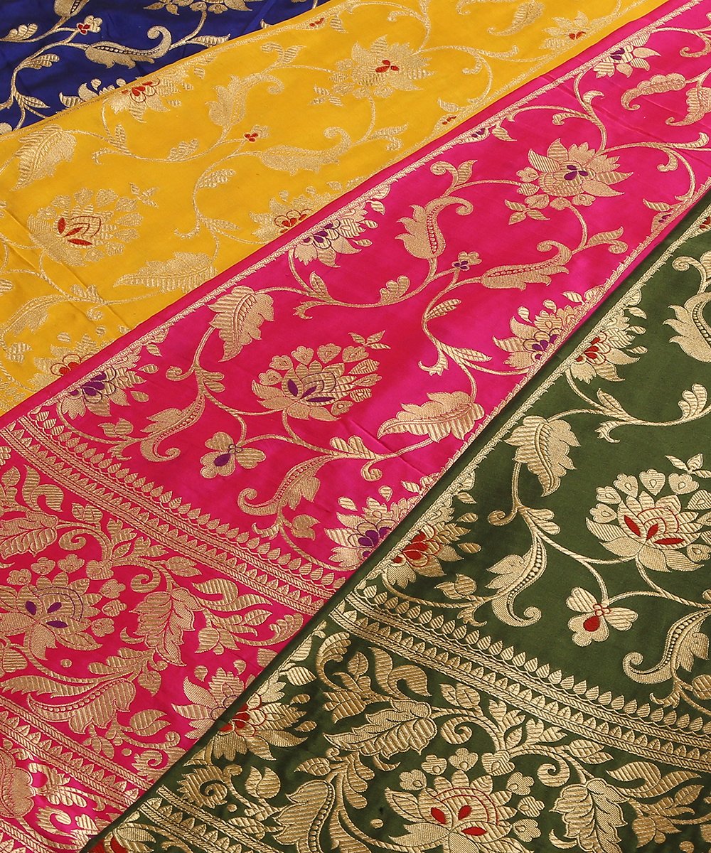 Multicolor_Handloom_Rangkaat_Katan_Silk_Kadhwa_Banarasi_Lehenga_WeaverStory_03