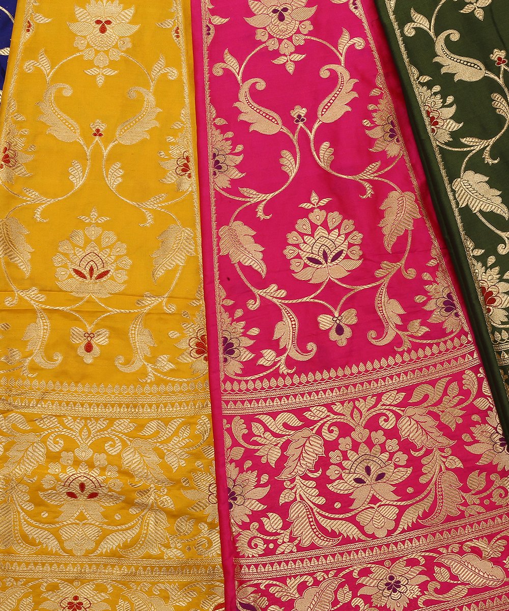 Multicolor_Handloom_Rangkaat_Katan_Silk_Kadhwa_Banarasi_Lehenga_WeaverStory_04