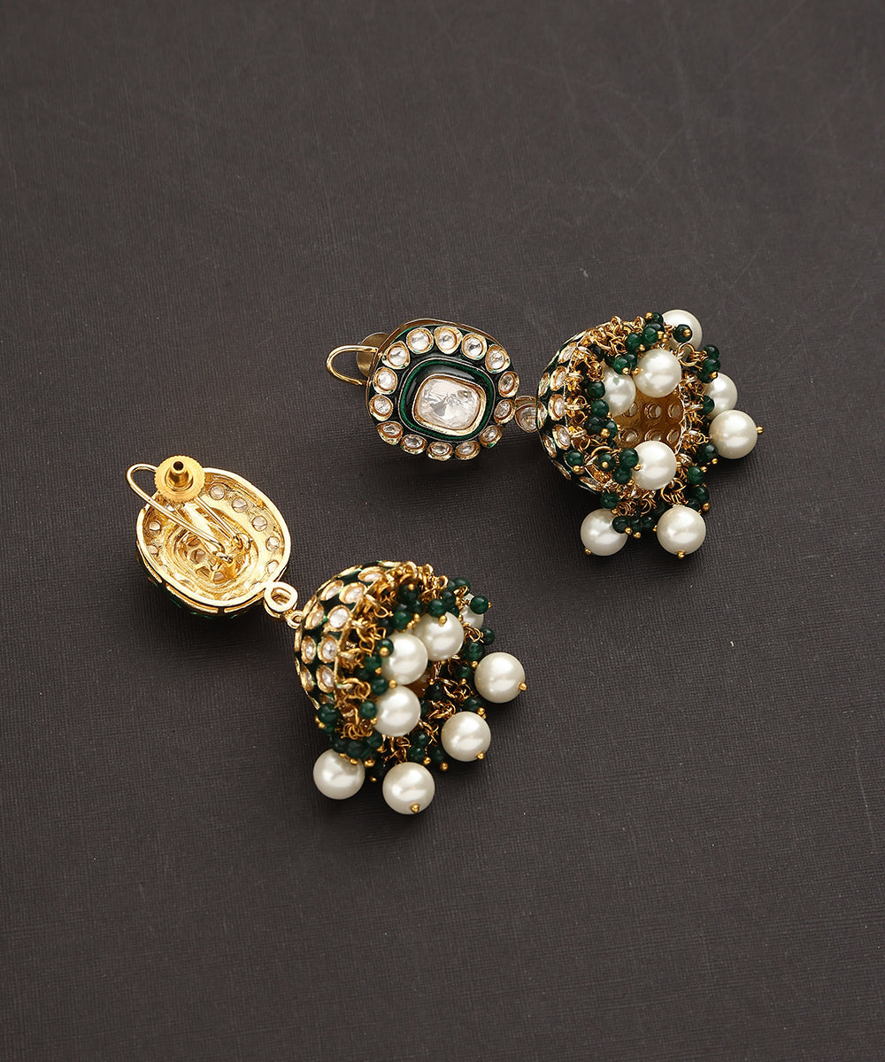 Subimal_Handcrafted_Enamelled_Kundan_Jhumka_With_Beads_WeaverStory_03