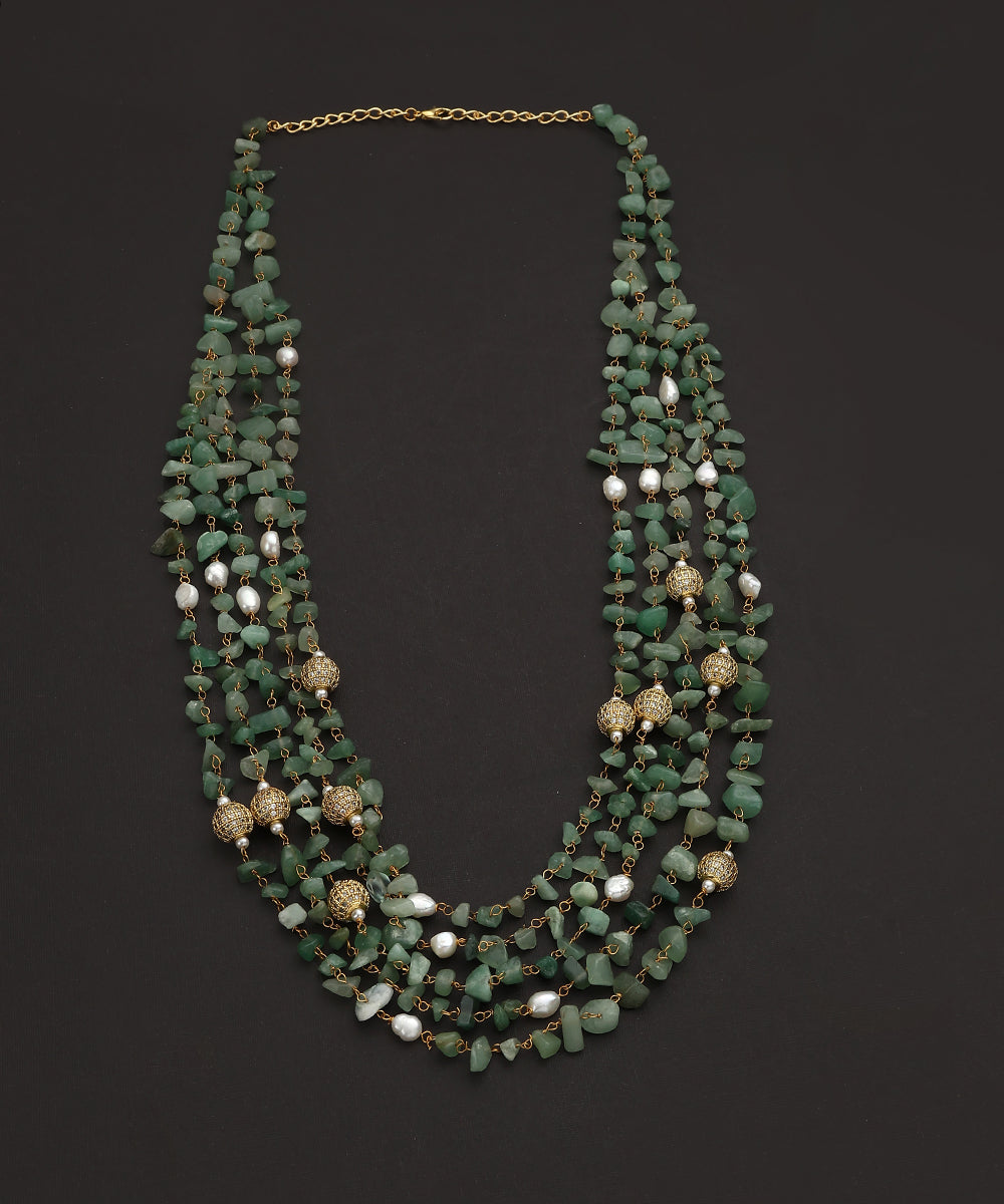 Anagh_Handcrafted_Layered_Sea_Green_Beads_Necklace_Set_WeaverStory_02