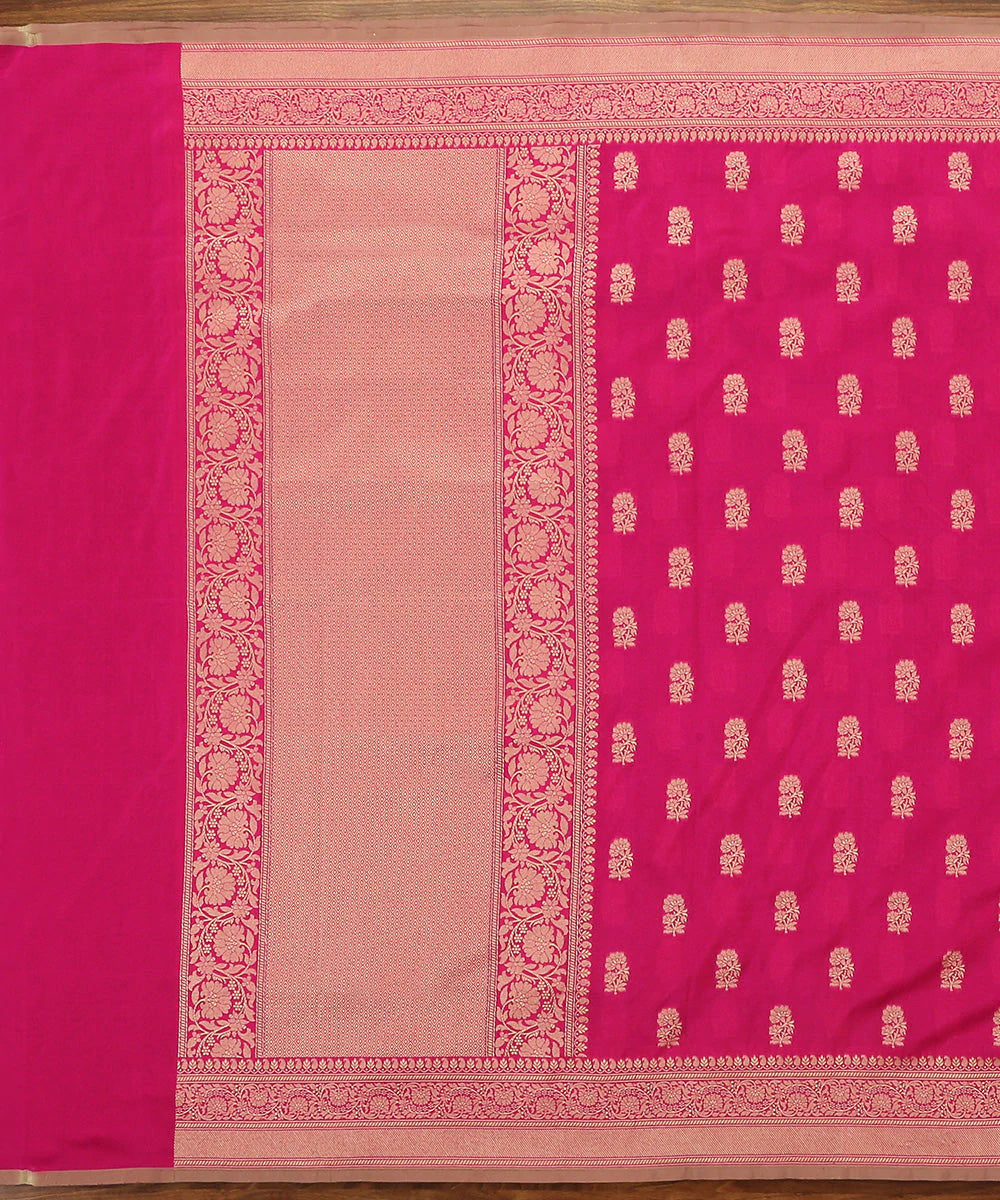 Handloom_Pink_Katan_Georgette_Banarasi_Dupatta_with_Floral_Booti_WeaverStory_02