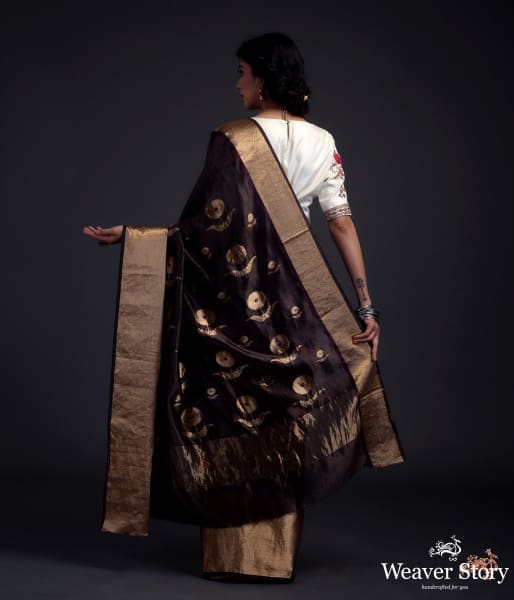 Coffee_Brown_chanderi_silk_saree_with_gold_zari_floral_motifs_on_pallu_and_broad_gold_border_WeaverStory_03