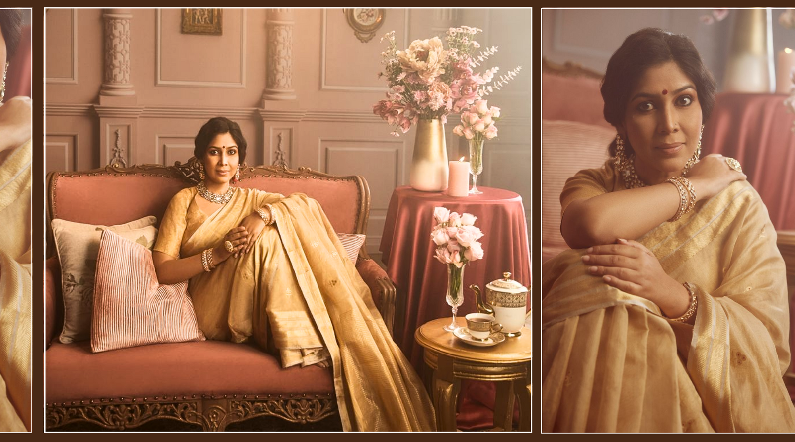 Sakshi Tanwar adorns this magnificent Chanderi Saree by WeaverStory 