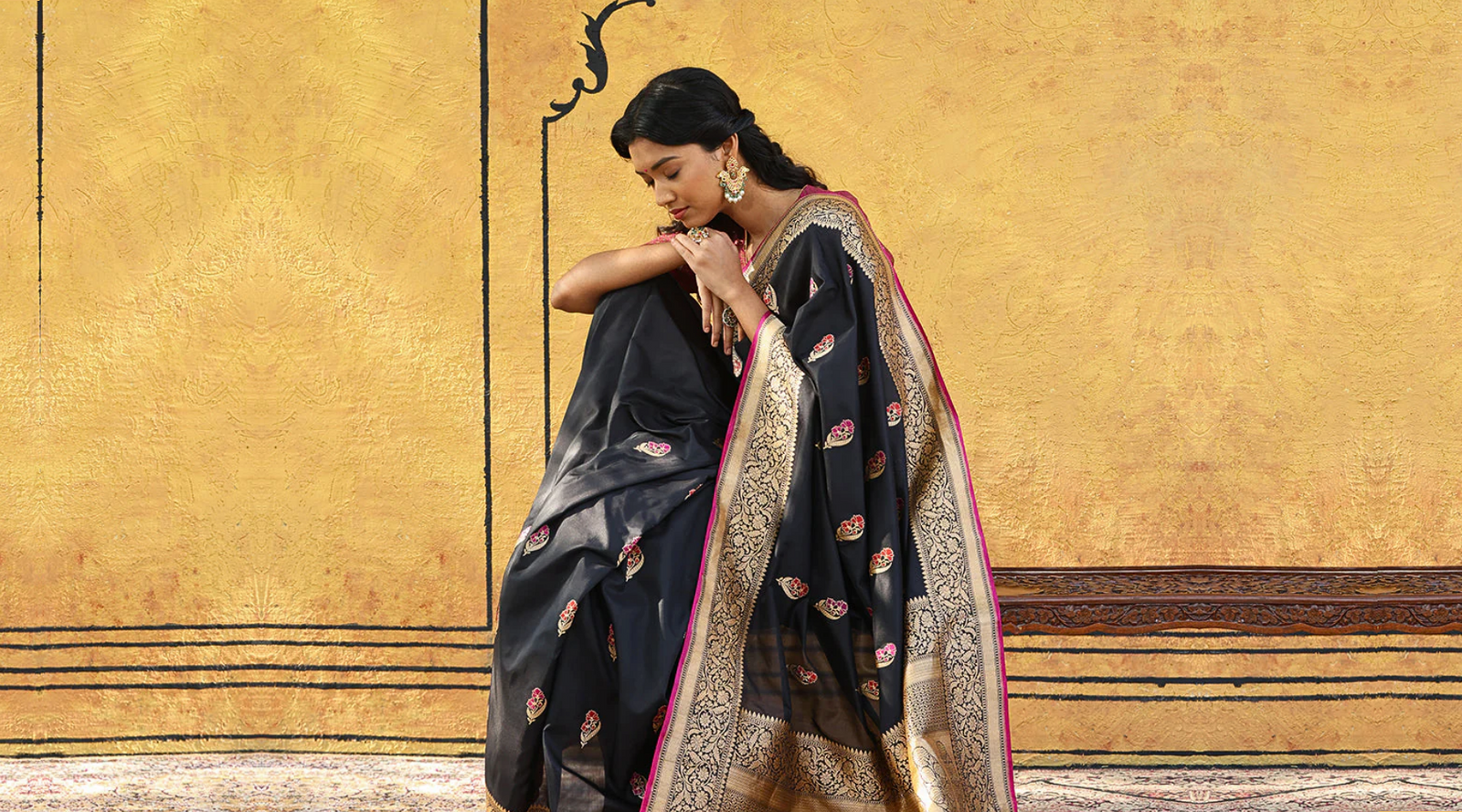 All your favourite black sarees that you can wear this Makar Sakranti without any religious hesitation