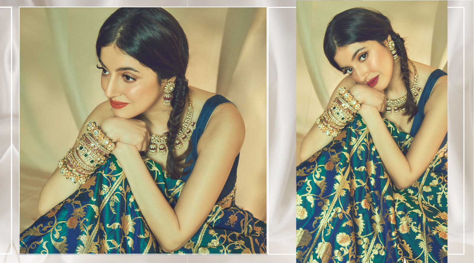 The Enchanting Divya Khosla in WeaverStory's Banarasi Lehenga: Celebrating Handloom Katan Silk