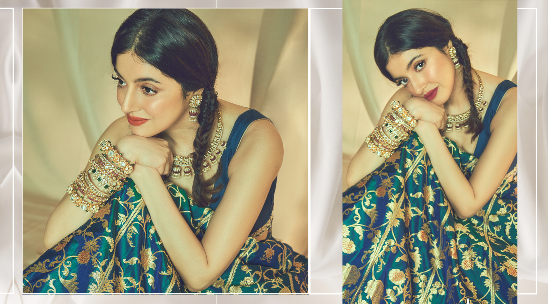 The_Enchanting_Divya_Khosla_in_WeaverStory's_Banarasi_Lehenga:_Celebrating_Handloom_Katan_Silk_WeaverStory