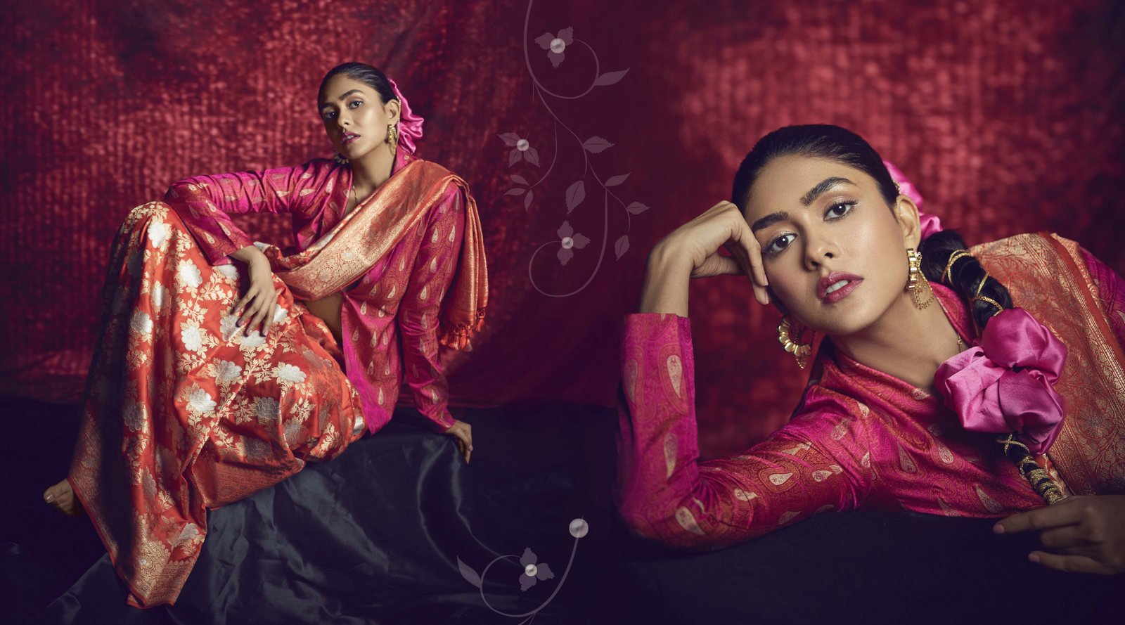 Mrunal Thakur in a Stunning Banarasi Saree by WeaverStory