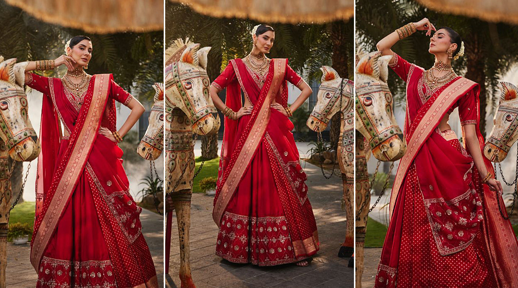 how to wear saree in lehenga style