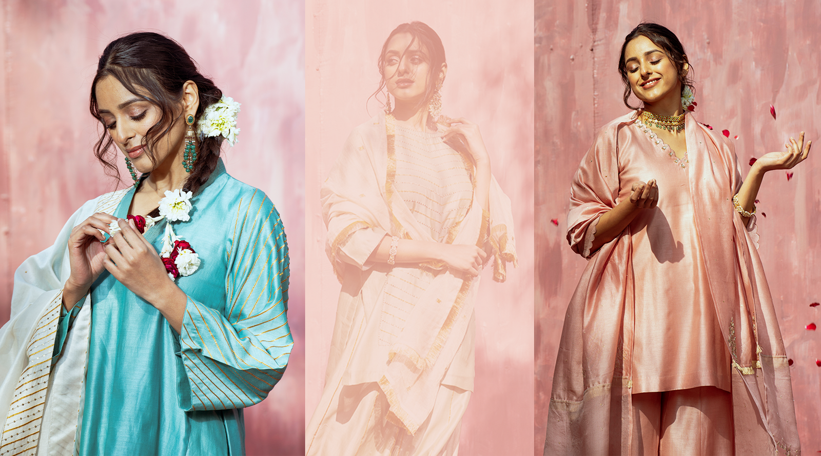 Mehrunisa - The freshness of spring summer draped in pastels handloom chanderis 