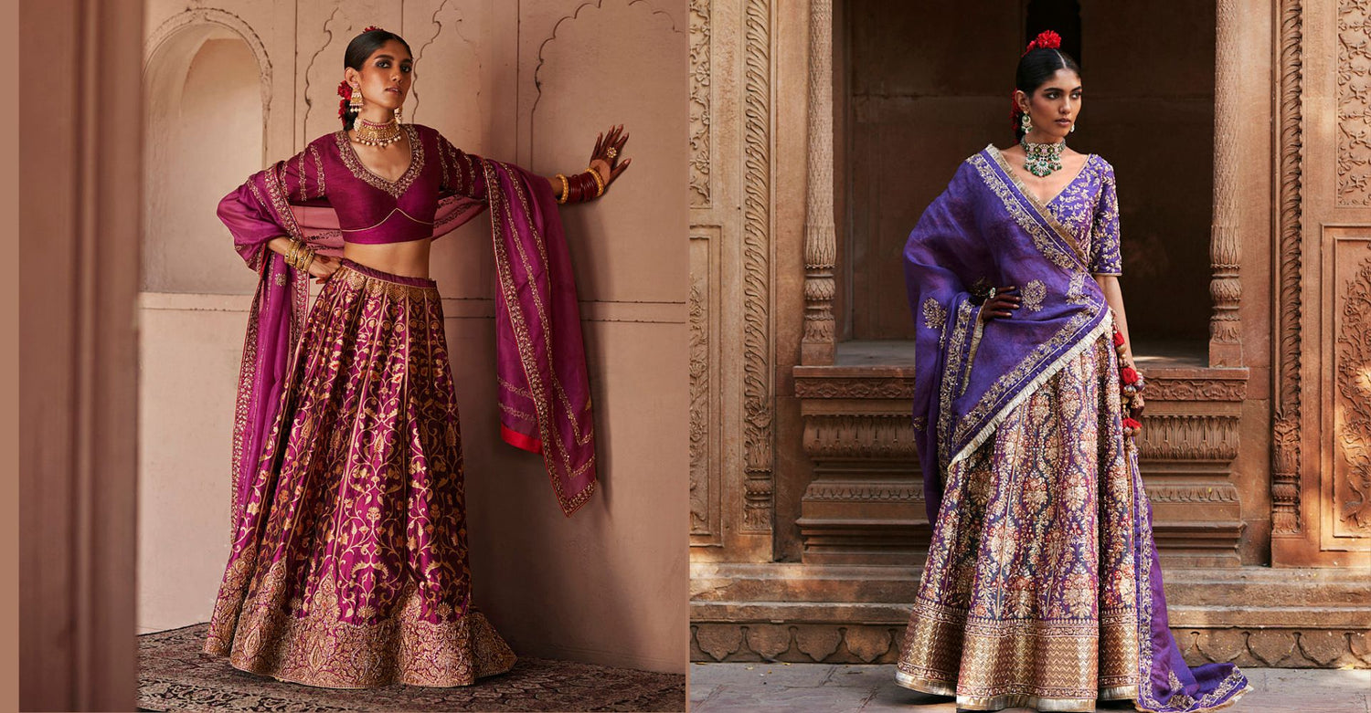Your_Ultimate_Guide_To_Lehenga_Fabrics_:_Velvet,_Raw_Silk,_Banarasi,_Georgette_And_Net _WeaverStory