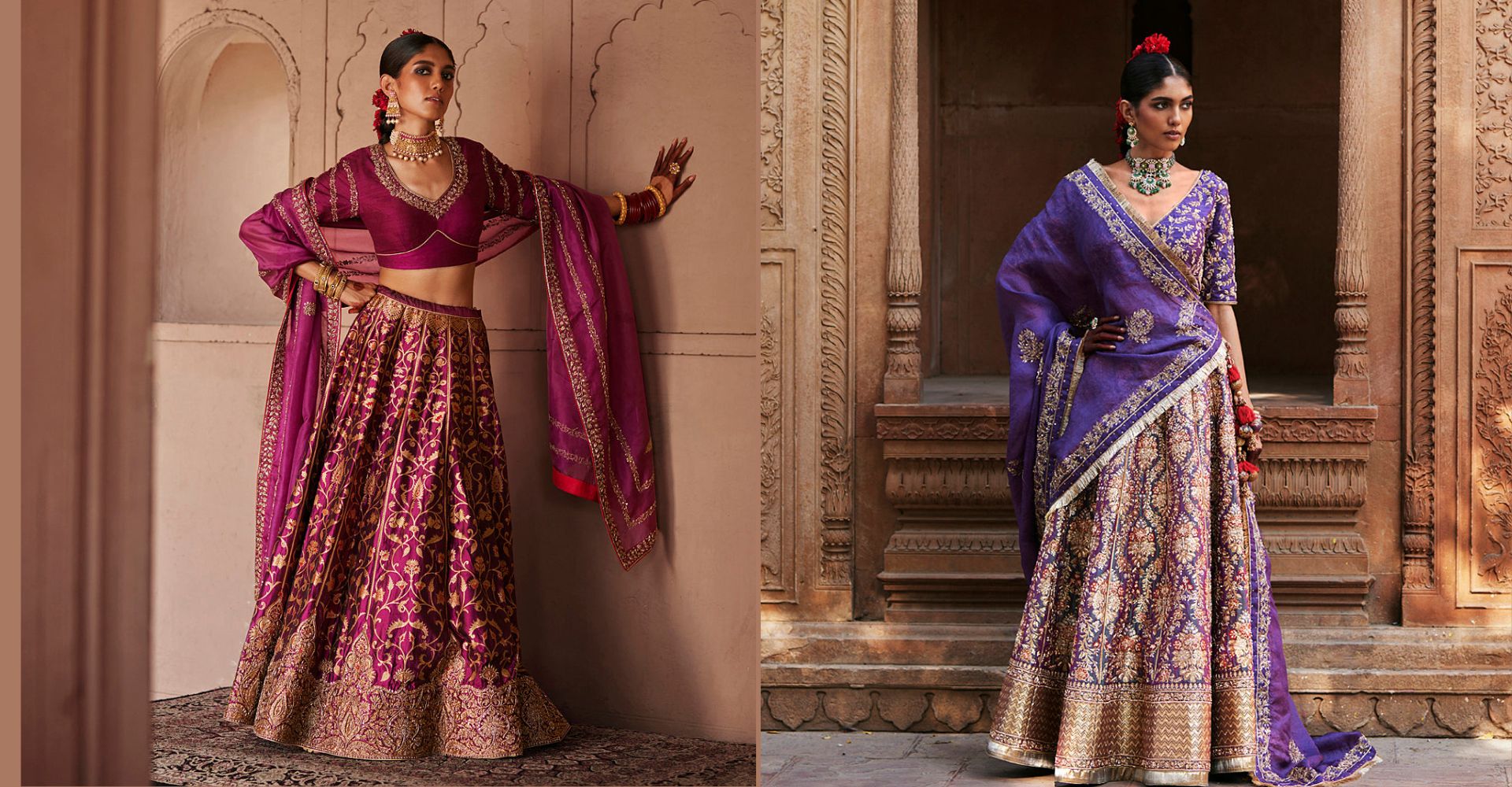 Your_Ultimate_Guide_To_Lehenga_Fabrics_:_Velvet,_Raw_Silk,_Banarasi,_Georgette_And_Net _WeaverStory