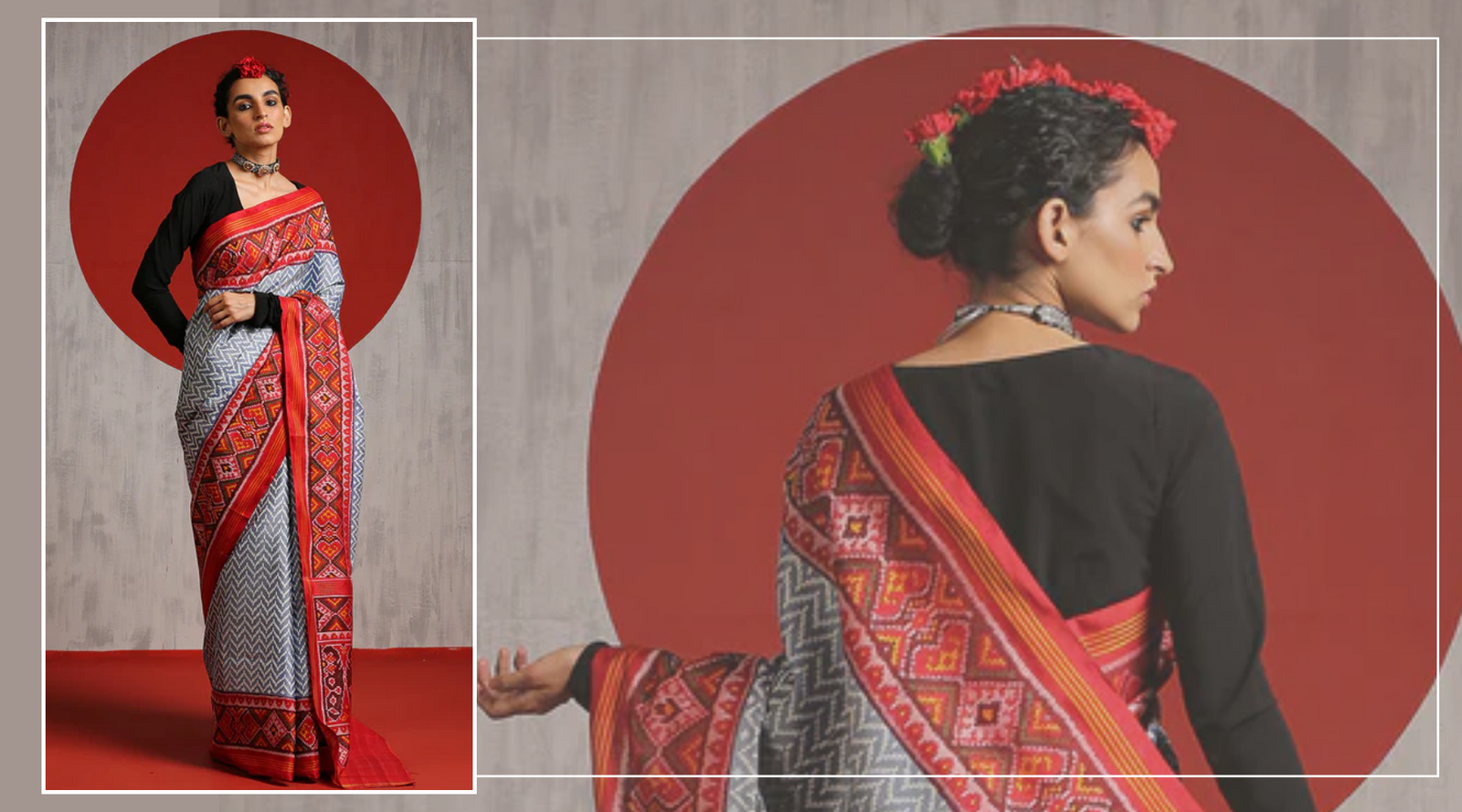 Revival of craft from the villages of Gujarat - Ikat Patola Saree