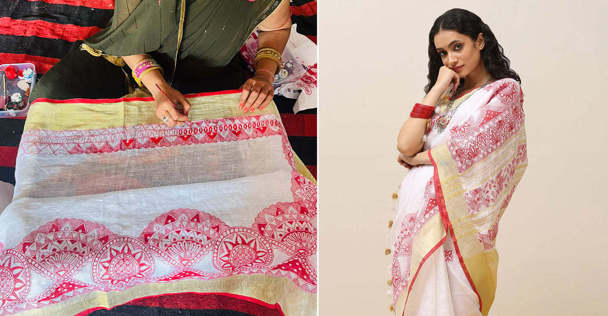 What Is Madhubani Painting and How Is It Done on Sarees?