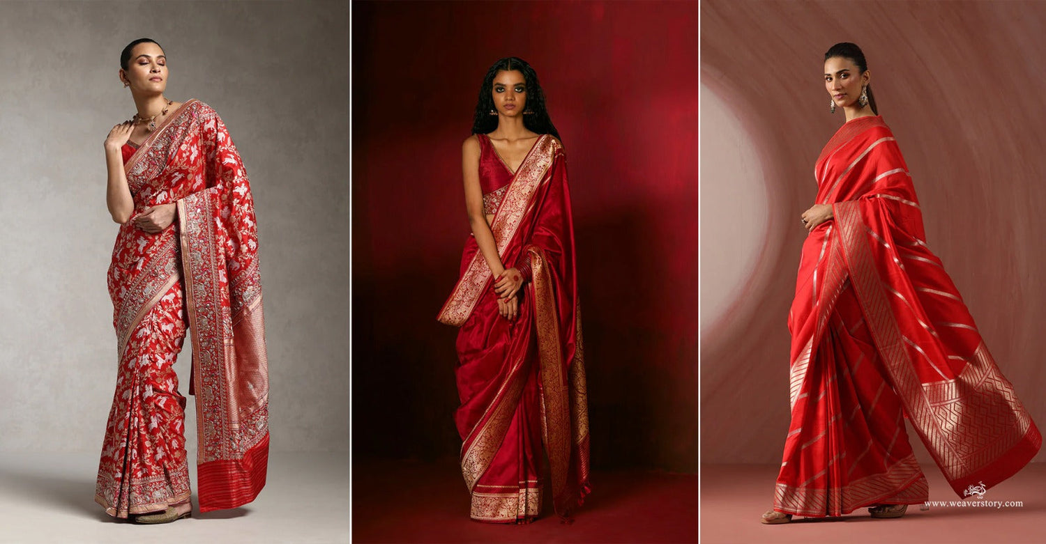 The Red Revival: 5 Must-Have Red Banarasi Sarees for Every Wardrobe