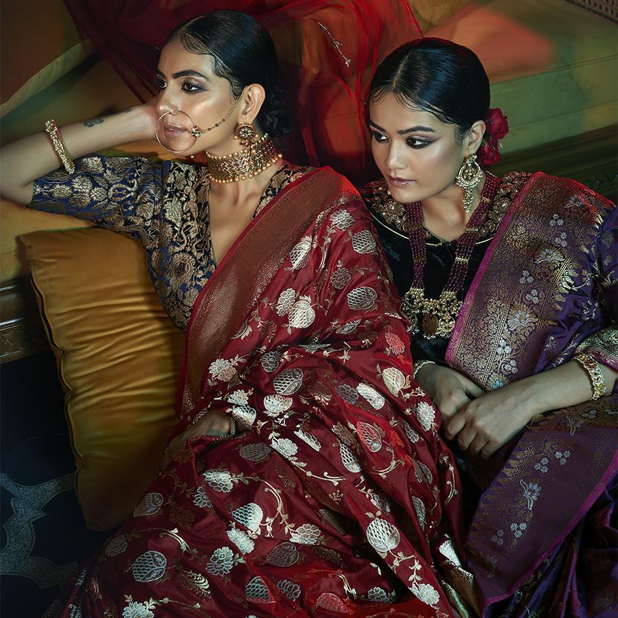 Wedding Handloom Silk Sarees from Banaras, Chanderi, and Kanjivaram