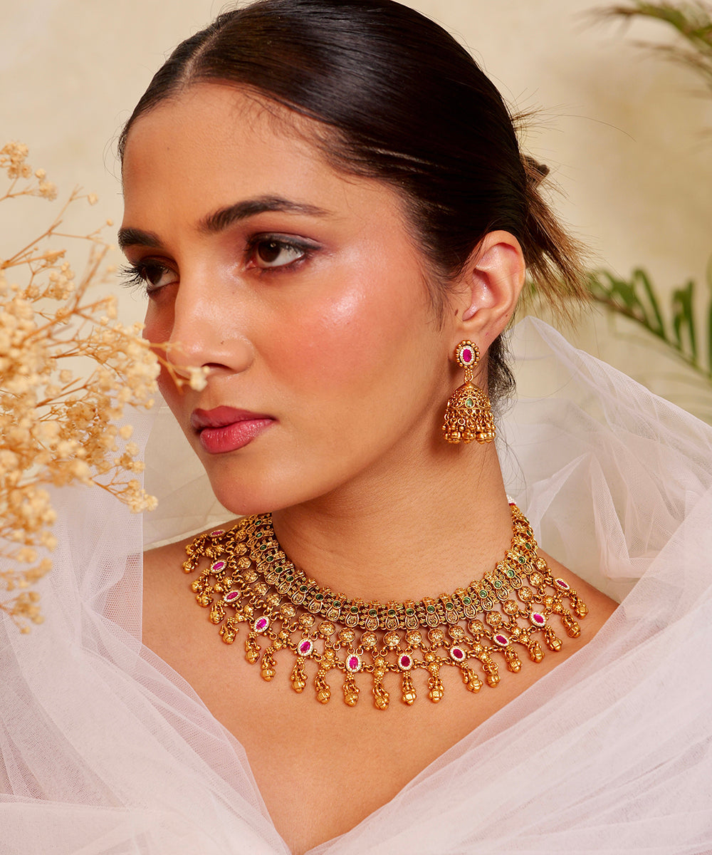 Gulnaar Stone Temple Choker Set