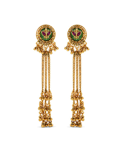 Neel Kamal Chain Tassel Earrings