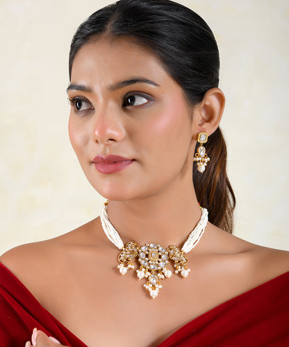 Nargis Kundan Pearl Choker Set