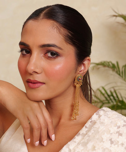 Neel Kamal Chain Tassel Earrings
