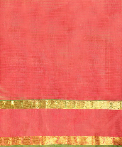 Peach_And_Golden_Pure_Silk_Kanjivaram_Saree_With_Pink_Border_WeaverStory_04