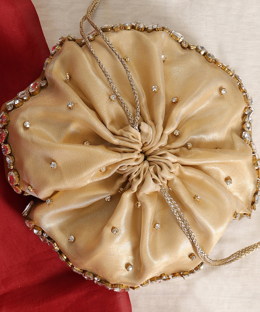 Elegant Tissue Embroidered Potli Bag