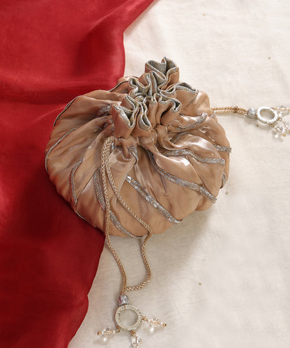 The Rose Gold Ripple Panel Potli Bag